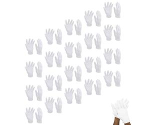 Veemoon Mitaines Blanches en Coton Élastique Lavables, Lot de 16 Paires pour Mains Sèches et Eczéma, Protection Fine et Respirante pour Inspection de Bijoux et Soins Personnels