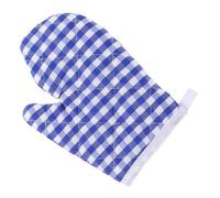 Veemoon Mitaines de Four Garçon Fille Résistantes à la Chaleur de Cuisine Anti-brûlure Protection Main Isolante pour Cuisson et Four Bleu à Carreaux