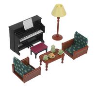 Veemoon Modèle de Piano Miniature en Plastique pour Maison de Poupée, Ensemble de Meubles Miniatures Décoratifs, Accessoire de Décoration Intérieure pour Salon de Maison de Poupée,