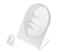 Veemoon Modèle de Visage pour Piercing avec Support, Simulation Nez et Bouche, Taille Compacte, Pratique pour Formation Piercing, Mannequin Flexible Blanc pour Professionnels et Débutants
