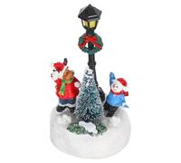 Veemoon Modèle Réduit de Lampadaire de Noël en Résine pour Village | Accessoire Décoratif Intérieur, Lumière LED Festive, Fibre Optique, pour Maisons de Poupée et Scènes DIY