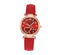 Veemoon Montre à Quartz pour Femme Bracelet en Cuir Design en Cœur et Confortable Accessoire de Mode Cérémonies Sorties