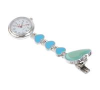 Veemoon Montre de Poche Infirmière Suspendue Bleue Trotteuse Lumineuse 4 Cœurs sans Croix, Montre Médicale pour Professionnels de Santé en Milieu Hospitalier