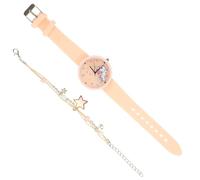 Veemoon Montre Étudiante Licorne Rose Cadran Décoratif Étoiles, Bracelet Ajustable Léger en Quartz, Montre-Bracelet Éducative pour Garçon et Filles, Présent Anniversaire ou Noël, Montre