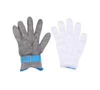 Veemoon Moufles Anti-coupures en Fil D'acier Inoxydable, Taille L,