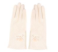 Veemoon Moufles D’été pour Femmes en Coton Fin Respirant, Protection Solaire Légère, Compatible Écran Tactile, Paire de Mitaines Blanches pour Activités Plein Air et Conduite