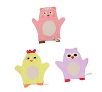 Veemoon Moufles De Bain Pour Bébé à Motif Animal Lot De 3 En Coton Doux Serviette Exfoliante Corporelle Soins Peau Délicats Des Garçon Et Filles