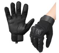 Veemoon Moufles Tactiques Homme Plein Doigt, Cuir Microfibre, Noir, XL