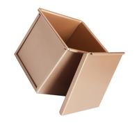 Veemoon Moule à Carré Antiadhésif avec Couvercle Hermétique 100X100 MM Boîte à Toast sans Texture Résistant à la Chaleur pour Cuisson Sandwich et Sorties en Plein Air