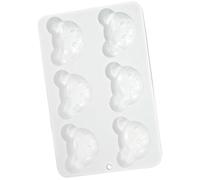 Veemoon Moule à Chocolat en Silicone Antiadhésif de Tête D'ourson, Robuste et Blanc, Fabrication de Bonbons et Pâtisseries Maison