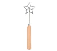 Veemoon Moule à Friture en Alliage D’Aluminium Manche en Bois Moule à Timbale Étoile 5 Branches Ustensile Cuisine Antiadhésif pour Galettes de Radis et Boulettes Frites