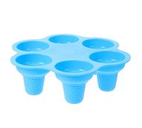 Veemoon Moule à Glace en Silicone 6 Cavités Bleu Moule à Sucettes Glacées d'Été Réutilisable pour DIY Glaces Maison et Bâtonnets Glacés Facile à Nettoyer et Sain