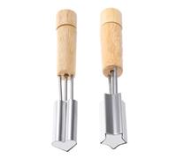 Veemoon Moules à Biscuits en Acier Inoxydable 2 Pcs - Emporte-pièces D’étoile et Cœur Manche en Bois - Ustensiles de Pâtisserie pour Biscuits Faits Maison, Découpoir Légumes et Fruits,