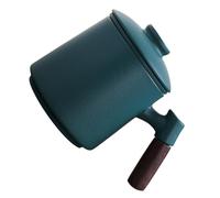 Veemoon Mug en Céramique 400Ml avec Anse en Bois Couvercle et Infuseur Amovible Service à Thé Polyvalent pour Maison et Bureau Tasse à Café au Lait Verte