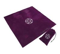 Veemoon Nappe de Tarot Carrée 50x50 Cm Violette à Motifs Pentagramme, Tapisserie D'autel Antidérapante pour Divination et Tirages, Accessoire de Jeu D'astrologie Pratique et Portable