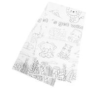Veemoon Nappe Papier Rectangulaire à Colorier Thème Animaux pour Anniversaire Protection Table Rayures Décor pour Maison et Restaurant