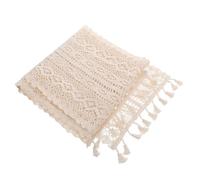Veemoon Nappe Vintage Ajourée en Coton Beige 24X160 CM Chemin de Table en Dentelle Tissée Décoration Table pour Mariage Banquet et Réception Bohème