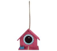 Veemoon Nichoir Décoratif en Bois Rouge Mini Mangeoire Suspendue Nid D'oiseau Extérieur pour Jardin Maison Oiseaux en Bois Cage Oiseaux Décorative Solide et Créatif