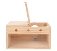 Veemoon Nichoir pour Perruches en Bois, Suspendu ou Posé, Design Ventilé | Bois à Grain Visible, Style Simple et Chic, Accès Facile pour Nettoyage, Usage en Cage ou Extérieur