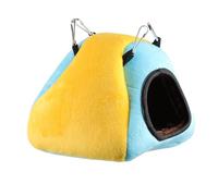 Veemoon Nid Chaud pour Hamster en Coton, Petit Lit D’Hiver pour Petits Animaux, Maison Moelleuse Jaune, Coussin Isolant pour Chinchilla, Lapin Nain, Cochon D’Inde et Écureuil Pygmée