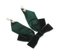 Veemoon Nœud Goupille Cravate Western Cravate Pour Femme Chemise Noeud Broche Ruban Noeud Broche Femme Broche Arc Noeud Occidental Velours Vert Foncé