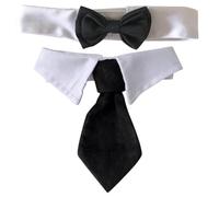 Veemoon Nœud pour Chien et Chat 2 Pièces Collier à Nœud Noir Taille L, Accessoire pour Animaux de Compagnie, pour Fêtes, Mariages, Anniversaires et Noël