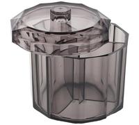 Veemoon Organisateur Cosmétique Rond en Acrylique Transparent, Boîte de Rangement à 3 Compartiments 8,9x8,6 Cm pour Outils de Cils et Distributeur de Cotons-tiges, Porte-cotons-tiges