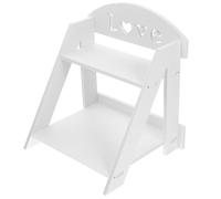 Veemoon Organisateur de Cosmétiques Meuble Colonne Élégant à Double Couche en PVC Blanc pour Stocker et Organiser Les Produits de Beauté pour Rangement Salle de Bain