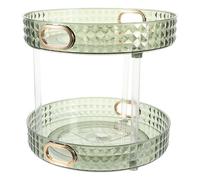 Veemoon Organisateur Maquillage Rotatif Double Couche Rangement Élégant pour Cosmétiques et Soins Support de Bureau Sophistication Organiseur Produit Beauté Rigide pour Coiffeuse