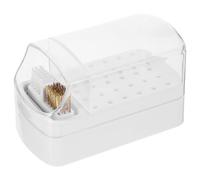 Veemoon Organiseur de Rangement pour Ongles Transparent 30 Emplacements Brosse de Nettoyage Coffret Compact 12 X 63 X 6 CM pour Usage Domestique et Salon