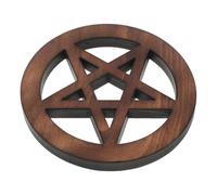 Veemoon Ornement en Bois D'étoile Pentagramme Rétro, Tenture Murale Décorative pour Autel Wicca, Cérémonie de Divination, Bureau