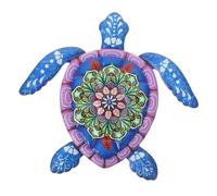 Veemoon Ornement Mural Tortue En Fer Bleu Pour Jardin Et Intérieur Décoration Métallique Solide Et Stable, Art Mural Extérieur, Décor Côtier Et Salle De Bain, Décoration Tortue Originale Pour Maison