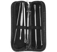 Veemoon Outil 1 Set Portable en Acier Inoxydable Argenté pour Points Noirs Kit Professionnel pour Nettoyer la Peau et Désincruster Pores pour Soins Visage