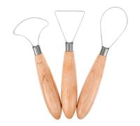 Veemoon Outils de Sculpture Argile 3 Pièces Manche en Bois et Lame en Acier Inoxydable pour Projets d'art et Artisanat, pour Modelage et Détails Précis