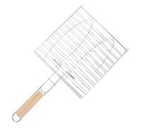 Veemoon Panier à Poisson pour Barbecue Extérieur en Fer Robuste Grosse Surface Antiadhésive Et Manche en Bois Long Accessoire Grillades Pratique pour Légumes Fruits De Mer Et Viande