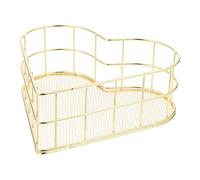Veemoon Panier de Rangement de Cœur en Fer Doré Boîte à Goûter Multifonction Organisateur de Bureau et Cosmétiques Rangement Décoratif pour Maison Présent Pratique en Métal