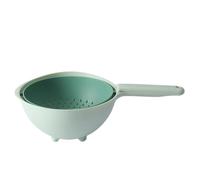 Veemoon Panier d'Égouttage Double Couche avec Poignée Filtre pour Légumes et Fruits Panier de Rangement la Cuisine Vert Pratique pour Lavage et Égouttage Rapide des Aliments