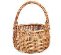 Veemoon Panier en Osier Tressé pour Mariage, Panier de Fleurs Élégant et Pratique avec Poignée, pour Cérémonie et Décoration de Table