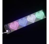 Veemoon Panneau D'affichage LED Flexible 12x48 Points Programmables Batterie Lithium 450mah et Contrôle App pour Décoration et Affichage Extérieur Voiture
