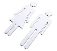 Veemoon Panneau de Toilettes Hommes Femmes en Métal Petit Format Léger et Pratique Signalisation pour Sanitaires Publics Fixation Facile pour Hôtels et Lieux Publics