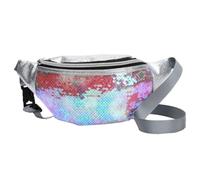 Veemoon Paquet Banane D'extérieur à Paillettes D'étoile Paquet Bandoulière pour Femme Taille Moyenne Couleur Rouge Éclatant Fermeture Éclair Sécurisée Multifonction pour Couleur Aléatoire