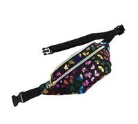 Veemoon Paquet Banane Élégant à Double Zip Pu Et Tissu Léger, Paquet De Poitrine Polyvalent Pour Femme, Bandoulière Réglable Pour Voyage Et Usage Quotidien, Noir, Petit Format