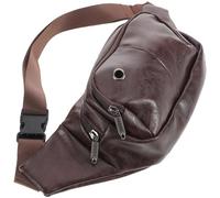 Veemoon Paquet Banane en Cuir Pu Imperméable Marron Clair Sacoche de Hanche Multifonction pour Homme et Femme Grand Paquet Bandoulière de Randonnée Pochette de Voyage Légère et Spacieuse