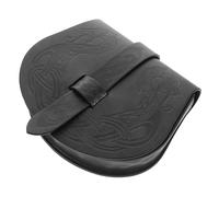 Veemoon Paquet Banane Médiéval Viking en Similicuir Noir, Pochette de Ceinture Renaissance Portable pour Cosplay Homme, Sacoche de Selle Vintage Taille Moyenne, Accessoire Événementiel