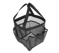 Veemoon Paquet de Bain en Filet Multi-Poches Grosse Capacité Noir Double Poignée Paquet de Rangement pour Étudiants Salle de Bain Voyage Camping