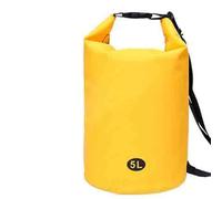 Veemoon Paquet Étanche PVC Jaune 5l Imperméable Gonflable pour Kayak Rafting Navigation de Plaisance, Léger Flottant de Rangement Pliable pour Activités Nautiques et Outdoor