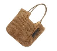 Veemoon Paquet Fourre-Tout Tissé Chic Femme Paquet de Plage Grand Capacité 100% Paille Week-Ends Style Élégant et Pratique