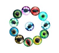 Veemoon Patch de Verre Rond à Dos Plat pour Bijoux Diy, Lot de 20 | Verre Décoratif Créatif, Usage Facile à Coller, pour Boucles D’oreilles et Boutons de Manchette, 14mm Couleur Aléatoire