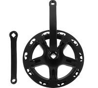 Veemoon Pédalier Vélo 40 Dents Noir Carré Manivelle Gauche Robuste en Métal Remplacement Plateau pour VTT Singlespeed Vélo Pliant Pignon Fixe Outil Réparation