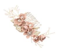 Veemoon Peigne à Cheveux de Mariage Rose Poudré en Alliage Léger Cristaux Verts, Accessoire Coiffure pour Mariée et Demoiselles D’honneur, Décoration Cheveux Élégante pour Occasions